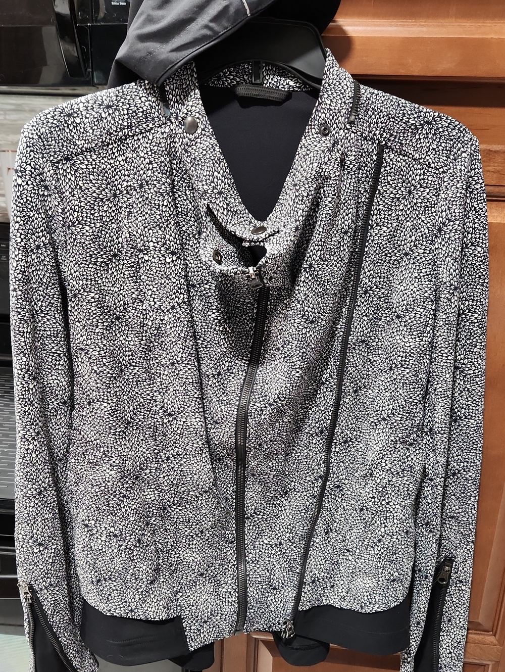 lululemon athletica Black and White Speckled Zip Bomber Jacket
